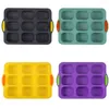 Baking Moulds Silicone Cake Mold 9-Cavity Oval DIY Pan Chocolate Bread Pancake Non-stick Bakeware Tool Gray