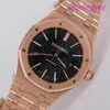 Женские наручные часы AP Epic Royal Oak 15400OR Mens Watch 18K Rose Gold Black Face Автоматические механические швейцарские знаменитые часы роскошные золотые часы диаметры 41 мм