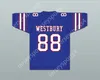 커스텀 Michael Strahan 88 Westbury High School Huskies Blue Football Jersey Top Stitched S-6XL