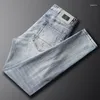 Jeans masculin streetwear streetwear hommes rétro bleu clair slim slim fit noupped créateur hip hop pantalon denim hombre
