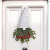 Fleurs décoratives po wreath festif sans visage gnome gnome artificiel baies baies intérieure / extérieur décoration de Noël pour la porte de la fenêtre