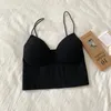 Tanks pour femmes itoolin femmes sous-vêtements de base de soutien-gorge rembourrés spaghetti solides crop top camét avec débardeur sans manches slimn