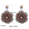 Orecchini a pennagliera Dichiarazione Zouchunfu Fiore di Rinestone Big for Women Colorful Boho Retro Jewelry