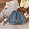 Trousers Children Clothing Korean Style Of Boy Elastic Waist Denim Shorts 2024 Summer Fashion Casual Soft And Comfortable