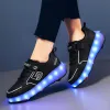 Boots Roller Skate Chaussures 4 roues baskets Enfants garçons 2022 Cadeau Girls Fashion Sports Casual LED Flashing Light Kids Toys Boots