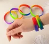 Unisex LGBT Rainbow Armband Gay Silicone Rubber Sports Wrist Band Lesbian Pride Wristlet Armband Wristband LJJK23439124973