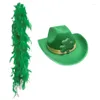Bérets Green Cowboy Hat pour stpatrick day festival décor irish national topp props fournitures de vacances décoratives