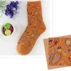 5 Pairs Socks Autumn Winter Japan South Korea The Tube Retro Ethnic Style Women Cute Fashion Woman Cotton 240408