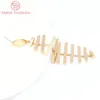 Boucles d'oreilles (8002) 2PCS 20X61MM 24K COULEUR GOLLE LAFES LAVES FANDES PIALL