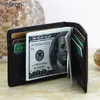 Money Clips Solid Mens Thin Bifold Money Clip Leather Women Men Slim Leather Business ID Credit Card Cases Travel 240408