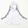 Ethnic Clothing 2024 Lace Edge Pearl Chiffon Scarf Women's Long Pashmina Shawl Wrap Casual Monochrome Headband