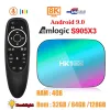 Box Smart 8K Android 9 TV Box X3 S905X3 Quad Core Google Player 4G 128G 2.4G/5G WiFi 1000M LAN SET TOP BOX PK X96 Max + TV -mottagare