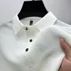 -VIP Link2, bis zu 5xl Sommer New Herren Lop-up hohl kurzärmelige Polo-Hemd Ice Seide