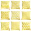 Oreiller 45x45cm de couleur jaune Géométrique épaissisée de coton de canapé couverture de décoration de décoration intérieure