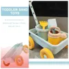 Pull Car Toy Sand Plaything Digging Toys Childrens Sliding Trolley Cartoon Beach Set Summer Construction Building 240403