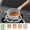 Pans Sterile mini sauce pot small soup pot milk pot wooden handle hot oil pot butter melting pot cooking sauce with inverted sprayL2403