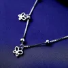 Solid 925 Silver Anklet Women Summer Fashion Trend Motyl i wisiorek w kształcie serca 100% szterling biżuteria 240408