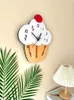Relógios de parede desenho animado decoração de bolo criativo sobremesa de relógios pendurados ornamentos personalizados