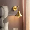 Lampes murales lumières à LED cuivre complètes pour la maison éclairage intérieur luminaira tirage de la chaîne interrupteur de chambre à coucher à côté de la lampe