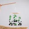 Virka Panda Rattle Bed Bell för Baby Wood Hanging Toys Wood Mobile On the Born Music Box Gifts 240408