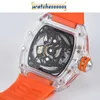 Designer horloge mechanische beweging horloge rubberen band keramische wijzerplaat waterdichte es transparante kwartsemmer