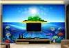 Tapeten 3d Raum Tapete benutzerdefinierte Wandbildblau -Ozean Unterwasser -Weltdekoration Gemälde PO WALS MUCHEN FÜR WALLS 3 D.