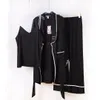 Luxury Pyjamas Home Clothing Silk Sleepwear Underwear Womens Robe Three Piece Nightgown Comfortable Clothing