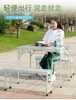 Lägermöbler utomhus bärbar aluminiumlegering vikbord och stol split fritidsgrillpicknick