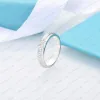 2023 Designer Double T-Shape Ring Double Heart 925 Sterling Silver Diamond Ring Classic Woman Luxury Jewellery