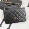 Woc Caviar Leather Cross Body CC Bag Designers Wallets Luxury Clutch Pink Lambskinキルティングバッグ