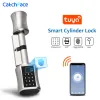 Lock Smart Cylinder Door Lock with Fingerprint Bluetooth Tuya APP Digital Code Keyless Lock for European Cylinder