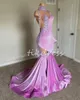 Abiti da ballo di una spalla più taglia con appliques eleganti appliques sirene abito da sera in pizzo di velluto formale abito da festa formale vestidos de fiesta elegantes 2024