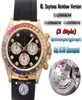 BL Top Quality 116595 RBOW CAL4130 Chronograph Automatyczne 116598 116599 Zegarek męski Rainbow Diamond Bezel 18K Gold Case Editio4826522