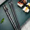 Eetstokjes 5 paren Japans Chinees voor het eten van sushi -sticks herbruikbare metaal Koreaanse set gezonde legering tafelwa w8x8