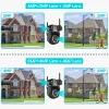 Cameras 8MP 4K HD WiFi IP Camera Dual Lens Outdoor PTZ Wireless Security Camera CCTV CCTV Video Studelance AI Human Detection Support ICSEE