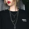 Łańcuchy wanzhi metal długi wielowarstwowy Naszyjnik retro punkowy wisiorki Choker mody i akcesoria dla kobiet