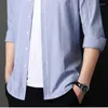 Men's Dress Shirts High Quality Striped Shirt Business Slim Fit Long Sleeves Casual Buttons Classic Style Brand Fashionable Top