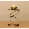 Kerzenhalter Gold Iron Candlestick Romantic Light Luxury Crafts Metallhalter für Hochzeitsfeier Festival Home Dekoration