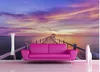 Bakgrundsbilder väggdekoration solnedgång strand 3d tapeter natur tv bakgrund väggmålning parded papel