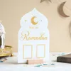 Decoração de partido reutilizável acrílico ramadã placa de calendário de madeira mesa de madeira ornamento Mubarak eid advento Dia Suhoor iftaar Countdown presentes