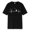 Men's T-Shirts Cotton Oversize Tee Men Fishing Heartbeat Novelty Funny T Shirt Hip Hop Tshirt Streetwear T-Shirt Harajuku Mens Male H240408