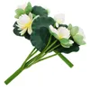 장식용 꽃 2 PCS 미니 인공 식물 시뮬레이션 연꽃 장식 PO Props Lifelike Bouquet White Bride