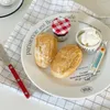 Teller Briefschild Nische Design Dessert Frühstück Brot Sandwich Brunch Abendessen