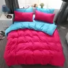 Bedding Sets Home Textile Product Solid Color Set Microfiber Gray Duvet Cover Bed Sheet Pillowcase Bedroom Bedclothes
