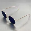 Fake Me Liu Renna Même lunettes de soleil pour les femmes Summer UV Protection Luxury Luxury Metal Round Crame Sunglasses pour les femmes B35