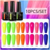 Kits 10/15pcs Fluoreszenzgelnagellack Set 7ml Neon Vernis Halbdauer Lack Maniküre Nagelgel Kit einweichen UV -Gel -Lack einweichen