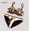 Muxilove 100 Neoprene Summer Badded Bikini Set Women Sexy Sexy Swimsuit купальные купальные костюмы Biquini Swim Gold Silver6370565