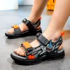 Tênis infantis sandálias para meninos sapatos de praia de verão sandalias sandalias meninas garotas de moda de moda de moda 29 ~ 39#preto/cinza/azul bbx211
