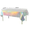 Décoration de fête 4pcs Iridescents Disposables Laser Table Couvre les nappes Buffet anti-huile Buffet Buffet Mariage de mariage Picniques de Noël