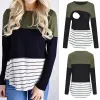 Dresses Casual Womens Pregnant Maternity Clothes Nursing Tops Breastfeeding Lace TShirt Pregnancy Maternity Breastfeeding Striped